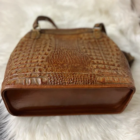 Brahmin Tan Crocodile-Embossed Shoulder Bag - Picture 8 of 15
